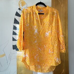 Amanda Uprichard Yellow Floral Blouse